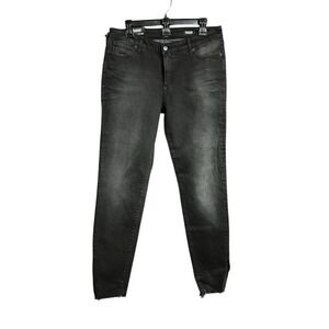 PRPS Camaro Womens 30 Mid Rise Skinny Jeans Raw Hem Black F81P122A NEW